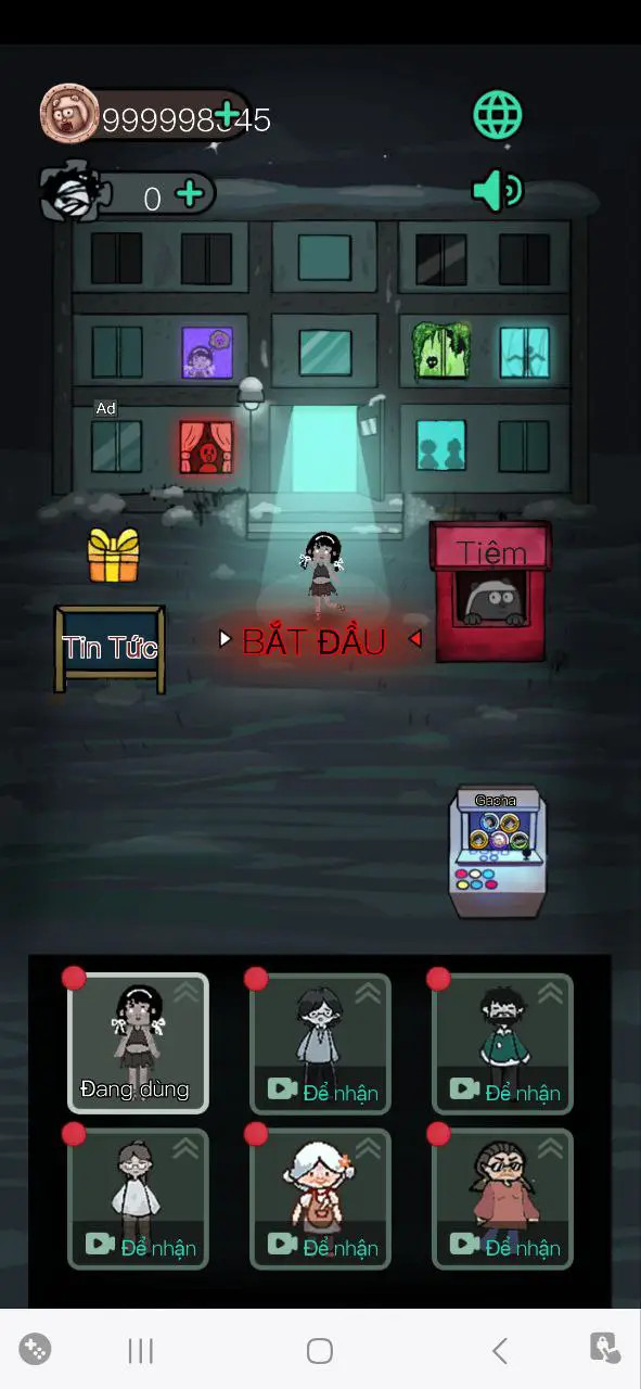 Giao diện game Haunted Dorm Mod